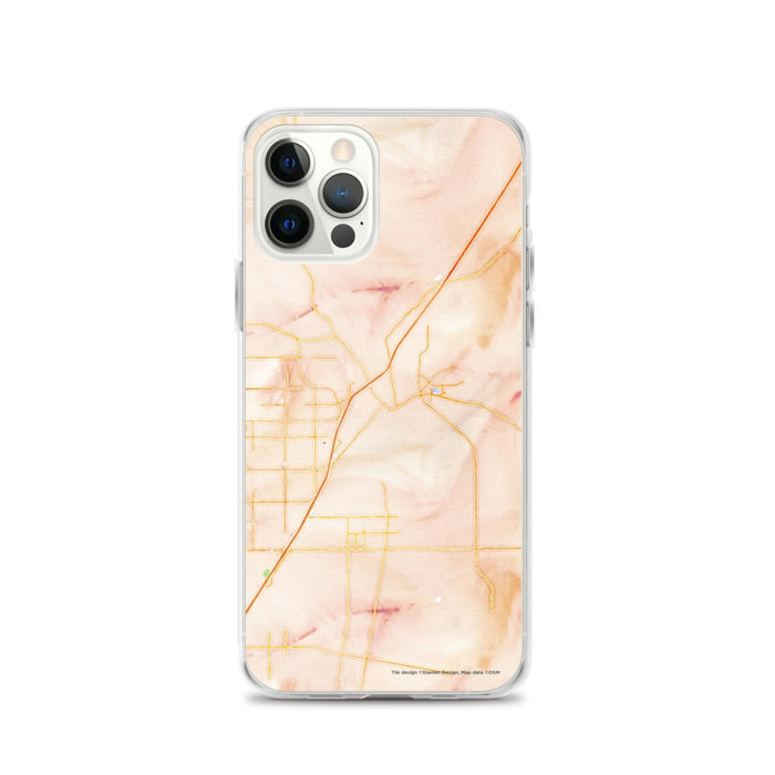 Custom Victorville California Map iPhone 12 Pro Phone Case in Watercolor