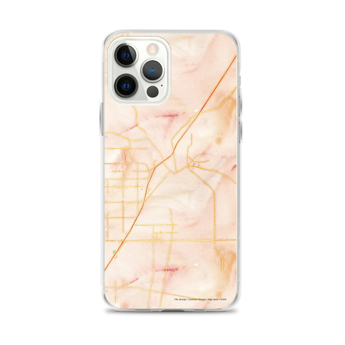 Custom Victorville California Map iPhone 12 Pro Max Phone Case in Watercolor