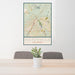 24x36 Victorville California Map Print Portrait Orientation in Woodblock Style Behind 2 Chairs Table and Potted Plant