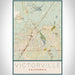Victorville California Map Print Portrait Orientation in Woodblock Style With Shaded Background