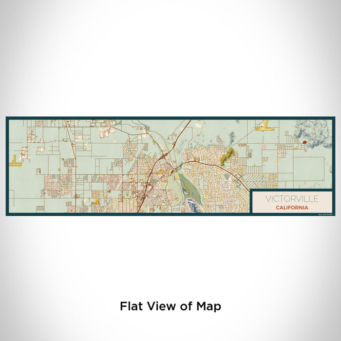 Flat View of Map Custom Victorville California Map Enamel Mug in Woodblock