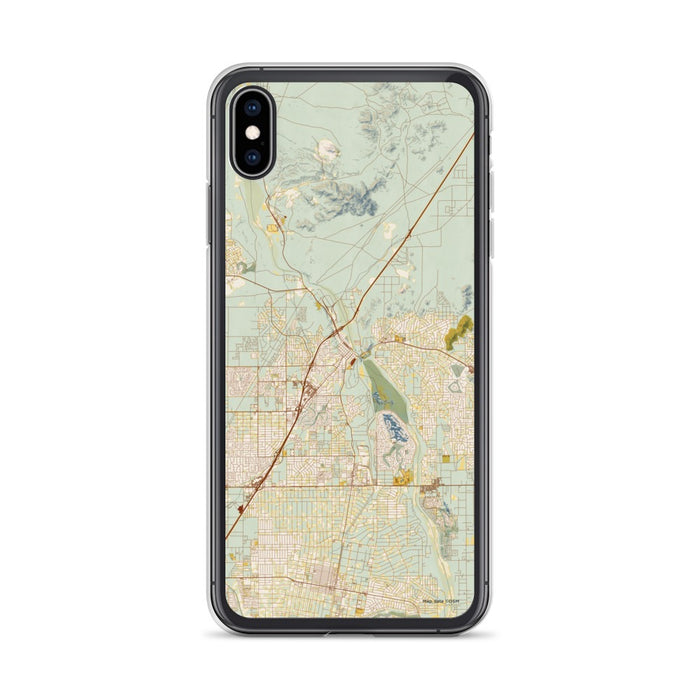 Custom Victorville California Map Phone Case in Woodblock