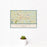 12x18 Villa Rica Georgia Map Print Landscape Orientation in Woodblock Style With Small Cactus Plant in White Planter