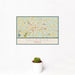 12x18 Villa Rica Georgia Map Print Landscape Orientation in Woodblock Style With Small Cactus Plant in White Planter