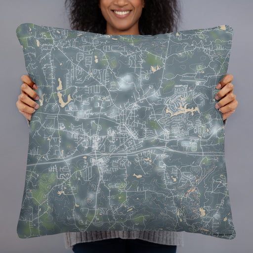 Person holding 22x22 Custom Villa Rica Georgia Map Throw Pillow in Afternoon
