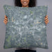 Person holding 22x22 Custom Villa Rica Georgia Map Throw Pillow in Afternoon