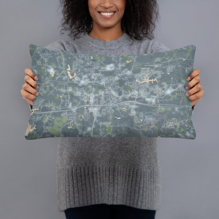 Person holding 20x12 Custom Villa Rica Georgia Map Throw Pillow in Afternoon