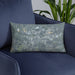 Custom Villa Rica Georgia Map Throw Pillow in Afternoon on Blue Colored Chair