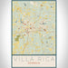 Villa Rica Georgia Map Print Portrait Orientation in Woodblock Style With Shaded Background