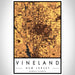 Vineland New Jersey Map Print Portrait Orientation in Ember Style With Shaded Background