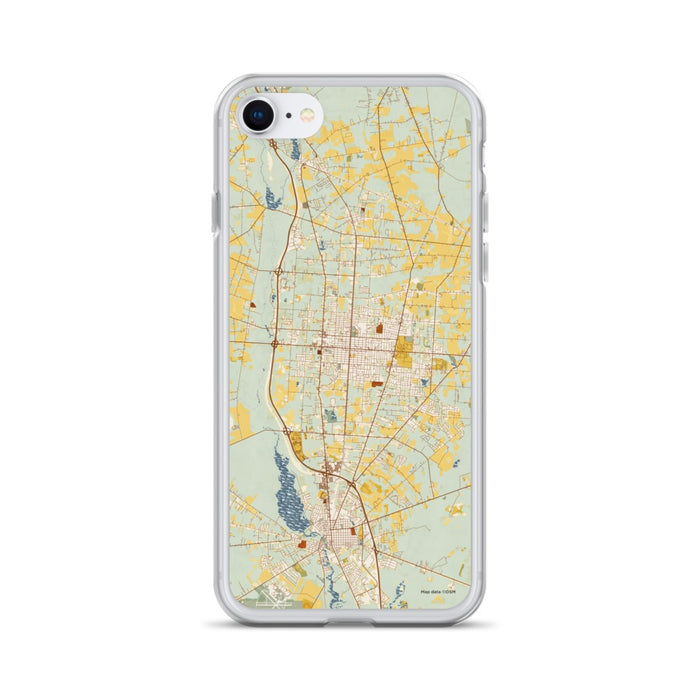Custom Vineland New Jersey Map iPhone SE Phone Case in Woodblock