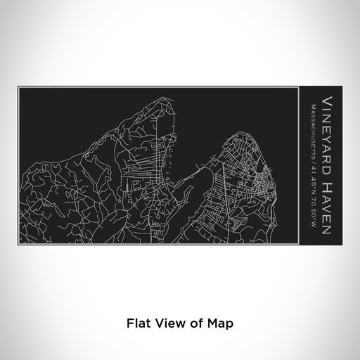 Rendered View of Vineyard Haven Massachusetts Map Engraving on 17oz Stainless Steel Insulated Cola Bottle in Black