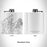 Rendered View of Vineyard Haven Massachusetts Map Engraving on 6oz Stainless Steel Flask in White