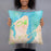 Person holding 18x18 Custom Vineyard Haven Massachusetts Map Throw Pillow in Watercolor