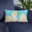 Custom Vineyard Haven Massachusetts Map Throw Pillow in Watercolor on Blue Colored Chair