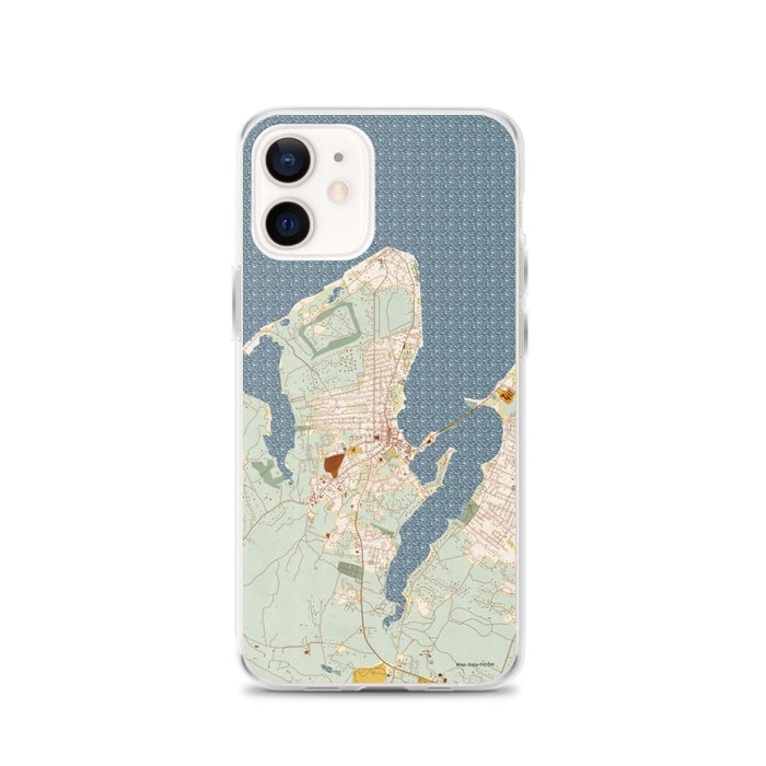 Custom iPhone 12 Vineyard Haven Massachusetts Map Phone Case in Woodblock