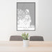 24x36 Virginia Beach Virginia Map Print Portrait Orientation in Classic Style Behind 2 Chairs Table and Potted Plant