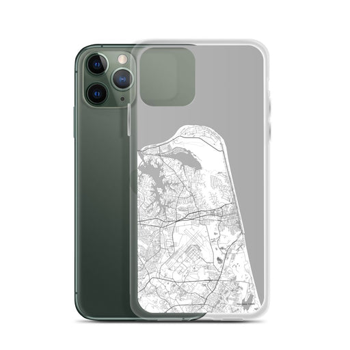 Custom Virginia Beach Virginia Map Phone Case in Classic on Table with Laptop and Plant