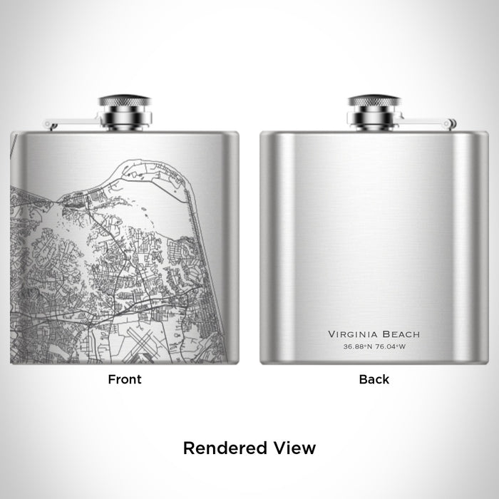 Rendered View of Virginia Beach Virginia Map Engraving on undefined