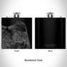 Rendered View of Virginia Beach Virginia Map Engraving on 6oz Stainless Steel Flask in Black