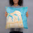 Person holding 18x18 Custom Virginia Beach Virginia Map Throw Pillow in Watercolor