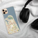 Custom Virginia Beach Virginia Map Phone Case in Woodblock on Table with Black Headphones