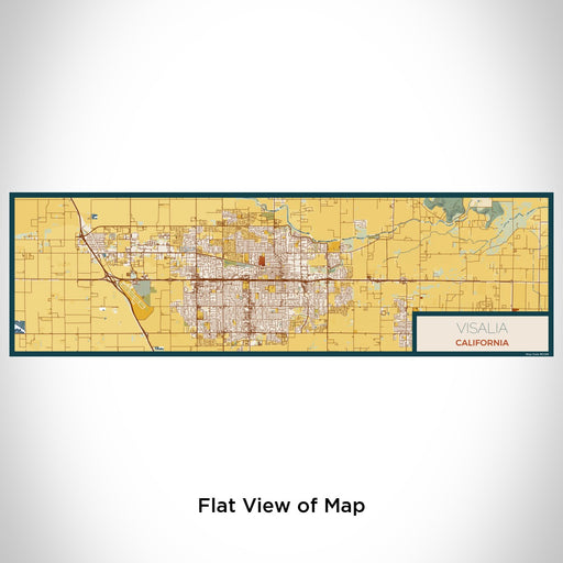 Flat View of Map Custom Visalia California Map Enamel Mug in Woodblock