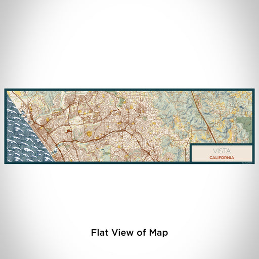 Flat View of Map Custom Vista California Map Enamel Mug in Woodblock