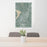 24x36 Waco Texas Map Print Portrait Orientation in Afternoon Style Behind 2 Chairs Table and Potted Plant