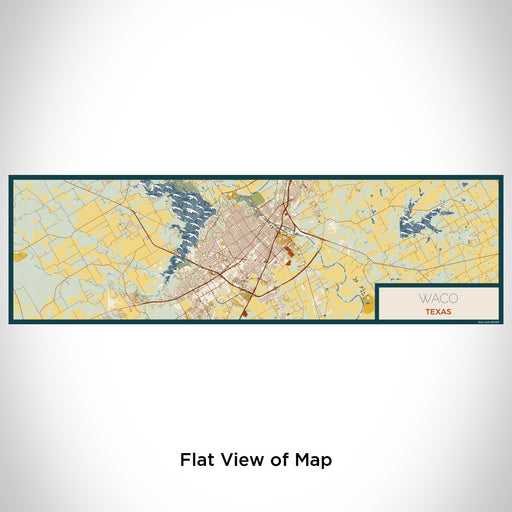 Flat View of Map Custom Waco Texas Map Enamel Mug in Woodblock