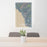 24x36 Waianae Hawaii Map Print Portrait Orientation in Afternoon Style Behind 2 Chairs Table and Potted Plant
