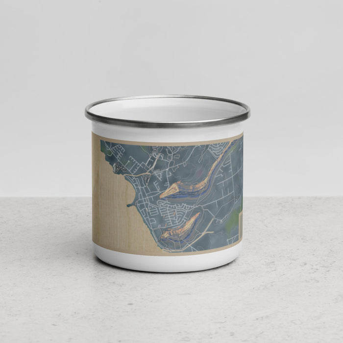 Front View Custom Waianae Hawaii Map Enamel Mug in Afternoon