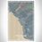 Waianae Hawaii Map Print Portrait Orientation in Afternoon Style With Shaded Background