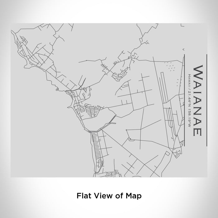 Rendered View of Waianae Hawaii Map Engraving on 20oz Stainless Steel Insulated Bottle with Bamboo Top