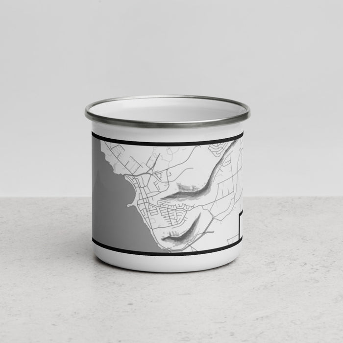 Front View Custom Waianae Hawaii Map Enamel Mug in Classic