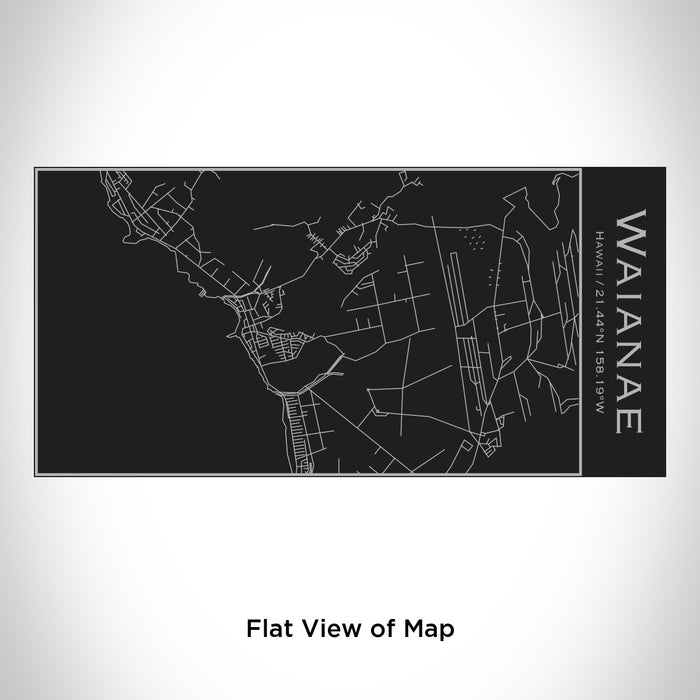 Rendered View of Waianae Hawaii Map Engraving on 17oz Stainless Steel Insulated Cola Bottle in Black