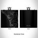 Rendered View of Waianae Hawaii Map Engraving on 6oz Stainless Steel Flask in Black