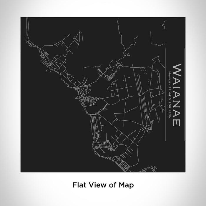 Rendered View of Waianae Hawaii Map Engraving on 17oz Stainless Steel Insulated Tumbler in Black