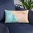 Custom Waianae Hawaii Map Throw Pillow in Watercolor on Blue Colored Chair