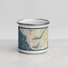 Front View Custom Waianae Hawaii Map Enamel Mug in Woodblock