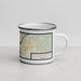 Right View Custom Waianae Hawaii Map Enamel Mug in Woodblock