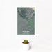 12x18 Waimea Hawaii Map Print Portrait Orientation in Afternoon Style With Small Cactus Plant in White Planter