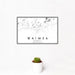12x18 Waimea Hawaii Map Print Landscape Orientation in Classic Style With Small Cactus Plant in White Planter