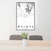 24x36 Waimea Hawaii Map Print Portrait Orientation in Classic Style Behind 2 Chairs Table and Potted Plant