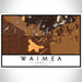 Waimea Hawaii Map Print Landscape Orientation in Ember Style With Shaded Background