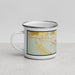 Left View Custom Waimea Hawaii Map Enamel Mug in Woodblock