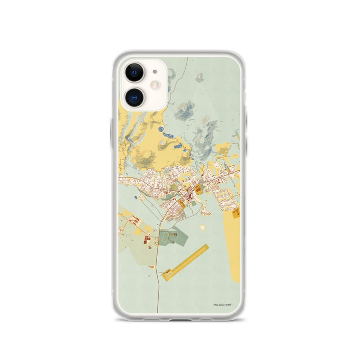 Custom iPhone 11 Waimea Hawaii Map Phone Case in Woodblock
