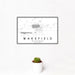 12x18 Wakefield Michigan Map Print Landscape Orientation in Classic Style With Small Cactus Plant in White Planter