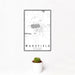 12x18 Wakefield Michigan Map Print Portrait Orientation in Classic Style With Small Cactus Plant in White Planter