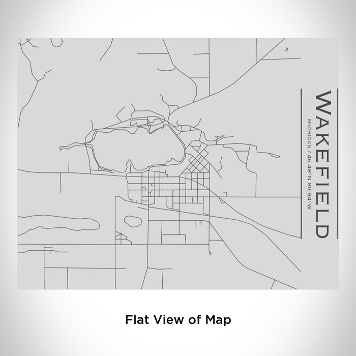 Rendered View of Wakefield Michigan Map Engraving on 20oz Stainless Steel Insulated Bottle with Bamboo Top